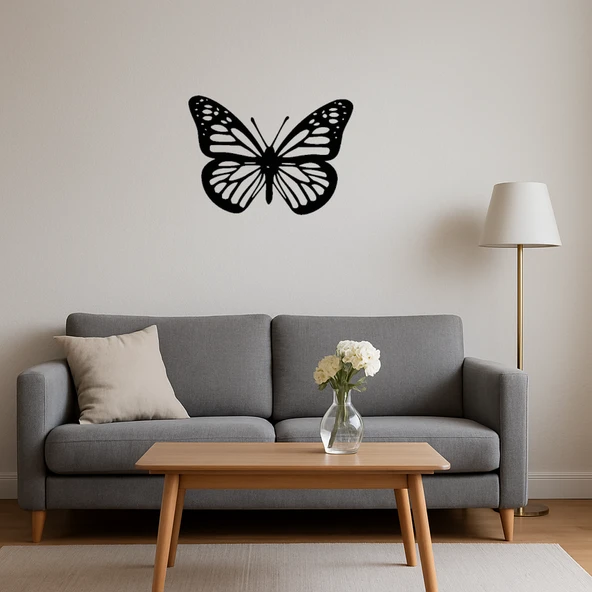 Çiçek ve Kelebek Motifli MDF Tablo - Resim 3