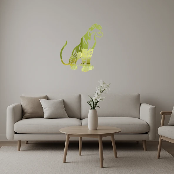 Shere Khan Kaplan Tasarımı İç Mekan Dekoratif Altın Aynalı Tablo ürün görseli