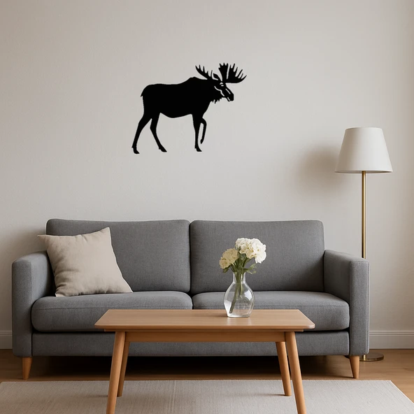 Ahşap Geyik Silueti Duvar Dekoru - Resim 4