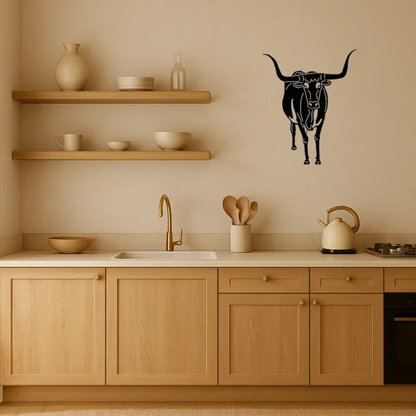 Uzun Boynuzlu Boğa Tablo - Resim 2