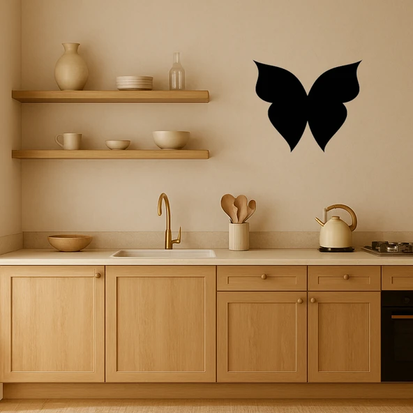 Zarif Kelebek Desenli MDF Dekoratif Duvar Tablosu - Resim 2