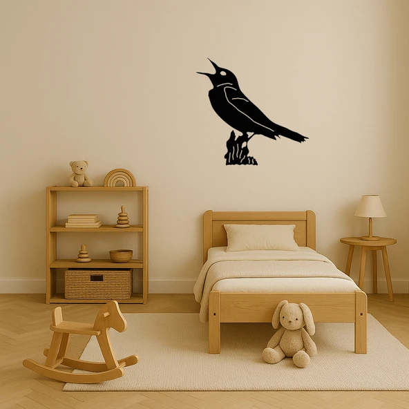 Doğal Dokunuş: Daldaki Kuş MDF Tablo - Resim 3