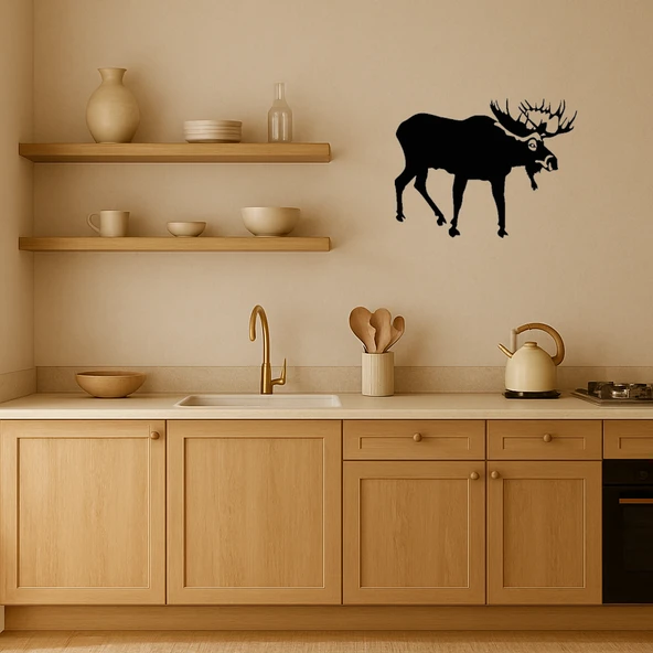 Rustik Geyik Silüeti Dekoratif Tablo - Resim 2
