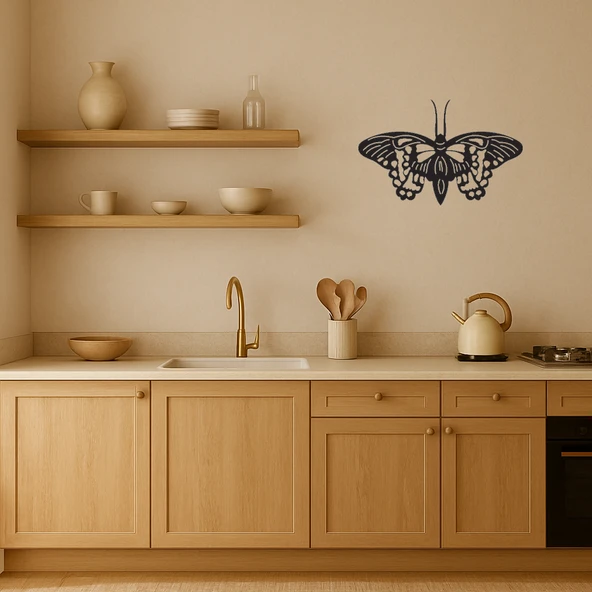 Çift Kelebek Desenli Dekoratif Panel - Resim 2