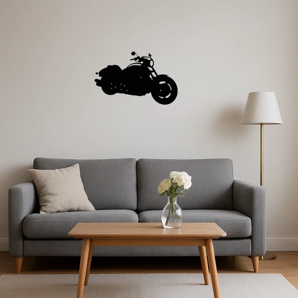 Şık ve Zarif MDF Motosiklet Duvar Dekoru - Resim 4