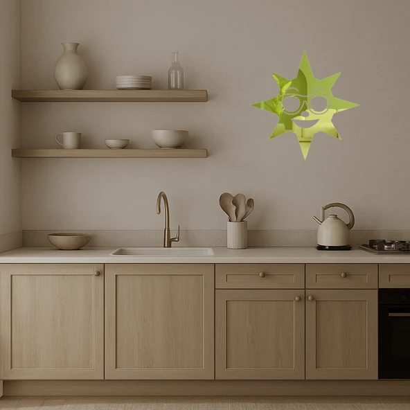 Güneş Gözlüklü Güneş  Dekoratif Altın Aynalı Tablo - Resim 3