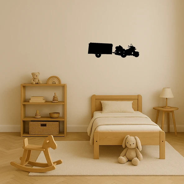 Retro Motorcu MDF Dekoratif Tablo - Resim 3