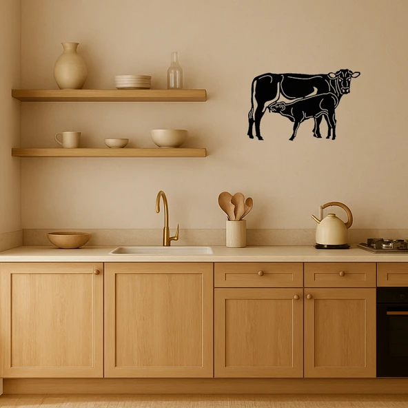 Boğa ve Buzağı Dekoratif Tablo - Resim 2