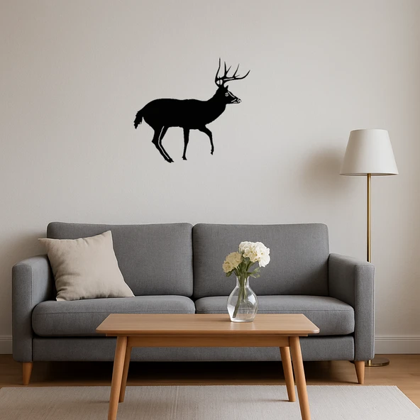 Ahşap Siluet Geyik Dekoratif İç Mekan Tablosu - Resim 4