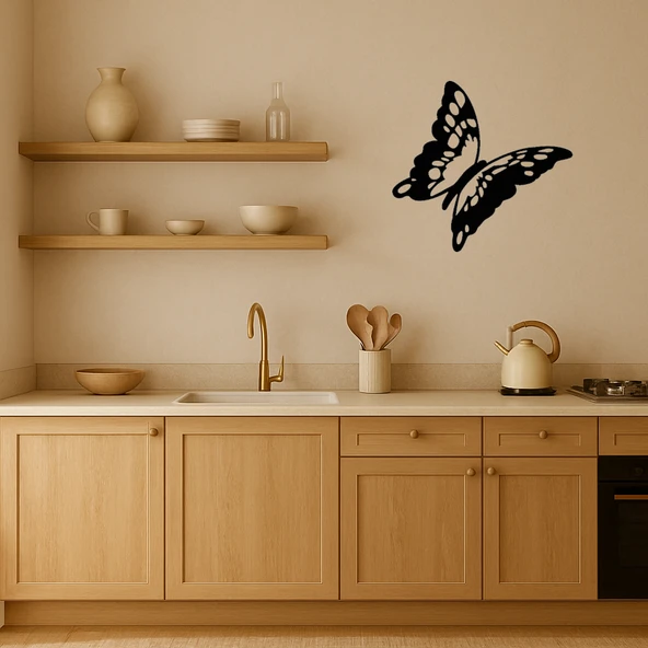 Modern Kelebek Tasarımlı MDF Duvar Tablosu - Resim 3