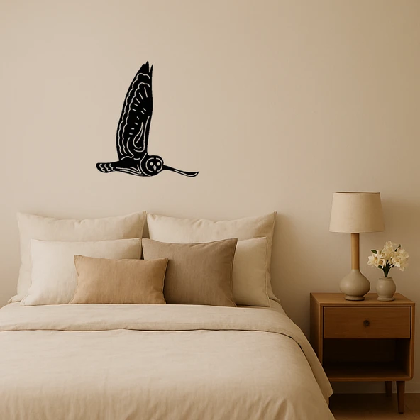 Uçan Baykuş Temalı MDF Sanat Tablosu ürün görseli