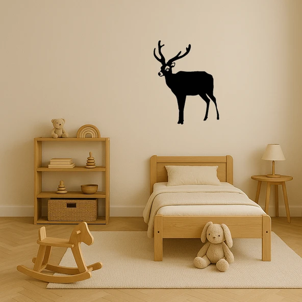 Vintage Geyik ve Orman Tablosu - Resim 3