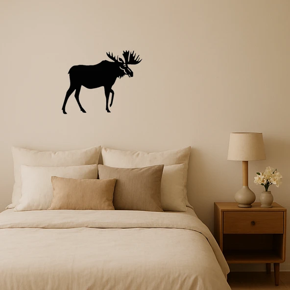 Ahşap Geyik Silueti Duvar Dekoru ürün görseli