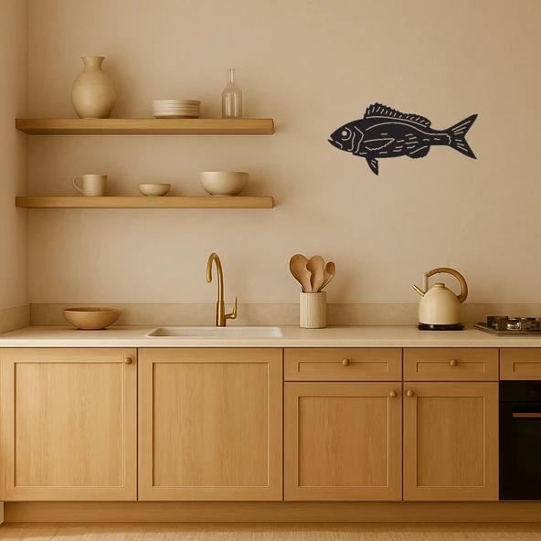 Renkli Balıklar ve Mercanlar MDF Duvar Tablosu - Resim 2