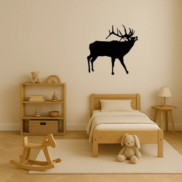 Minimalist Geyik Silueti Tablo - Resim 3