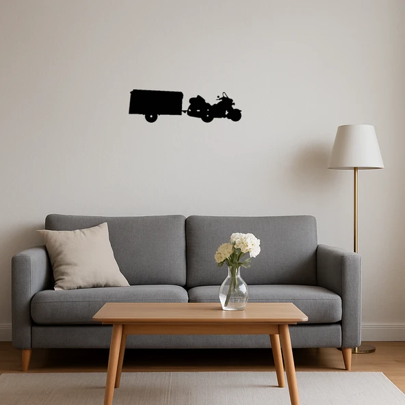 Retro Motorcu MDF Dekoratif Tablo - Resim 4