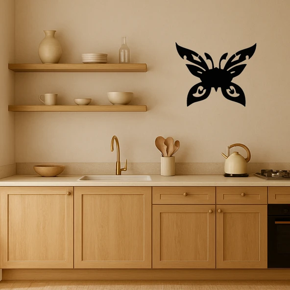 Abstrakt Kelebek Temalı MDF Dekor Tablo - Resim 3