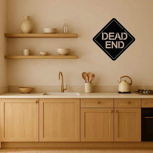 Dead End Sembolü Dekoratif Duvar Tabelası - Resim 2