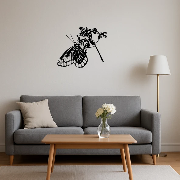 Şık Kelebek Desenli Dekoratif Tablo - Resim 4