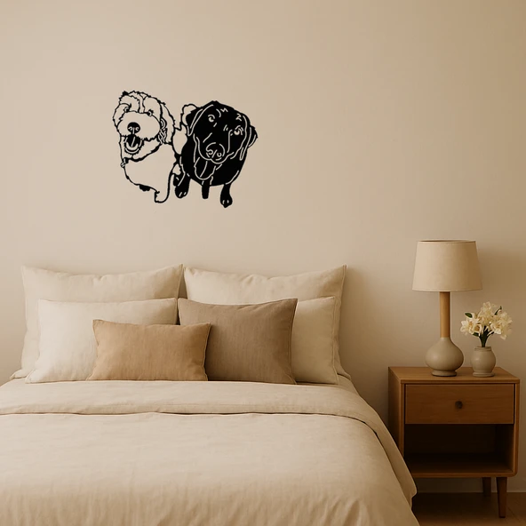 Küçük Köpekler MDF Dekoratif Duvar Tablosu ürün görseli