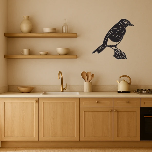 Kuş ve Çiçek Dekoratif Tablo - Renkli Bahar - Resim 2