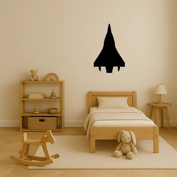 Geometrik Uçak Figürlü Duvar Sanatı - Resim 2