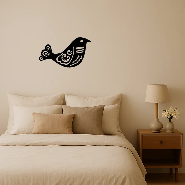 Süs Kuşu Motifli Dekoratif Tablo ürün görseli