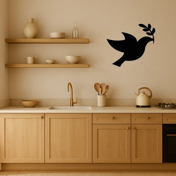 Barış Güvercini ve Zeytin Dalı Dekoratif Tablo - Resim 2