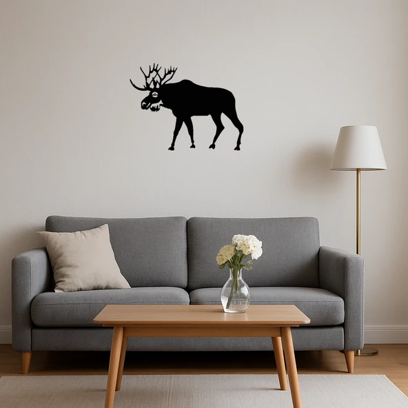 Modern Geyik Silüeti Dekoratif Tablo - Resim 3