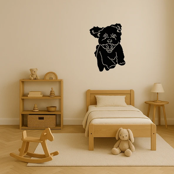 MDF Küçük Köpek Yüzü Duvar Dekoru - Resim 4