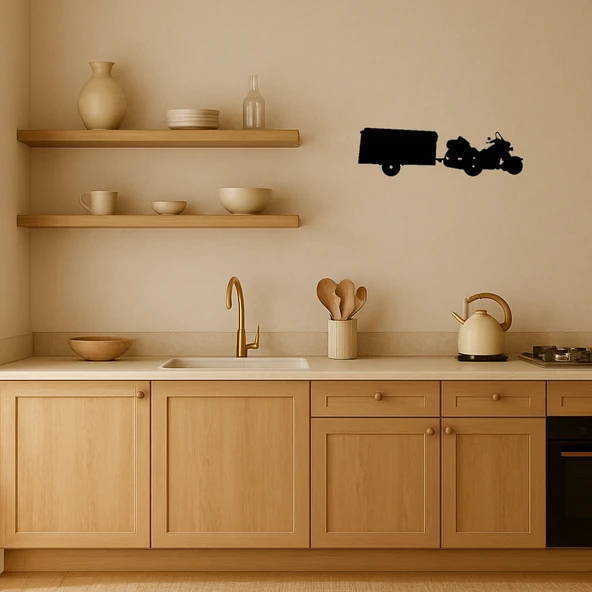 Retro Motorcu MDF Dekoratif Tablo - Resim 2