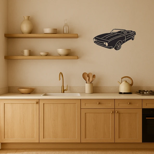 Vintage Araba MDF Duvar Dekoru - Resim 2