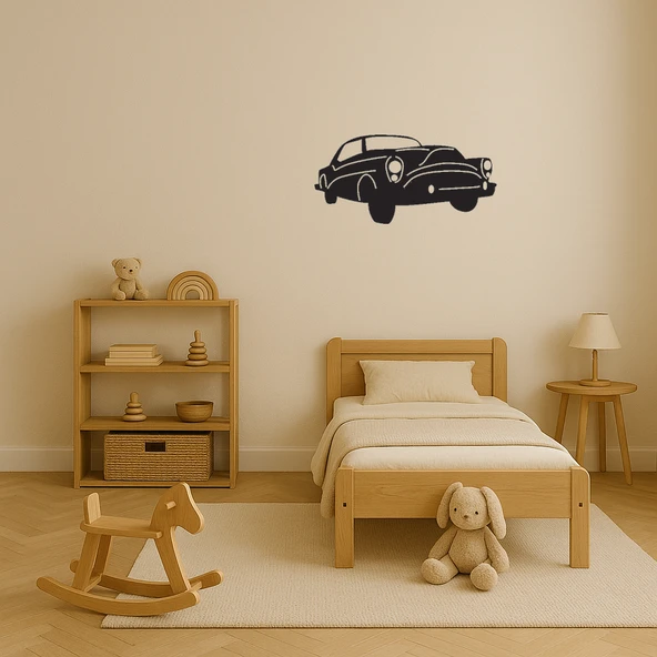 Vintage Klasik Araba Temalı Dekoratif MDF Tablo - Resim 4