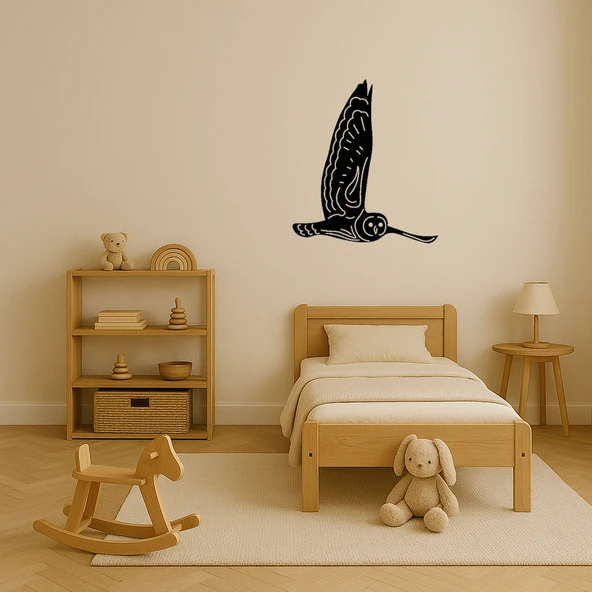 Uçan Baykuş Temalı MDF Sanat Tablosu - Resim 3