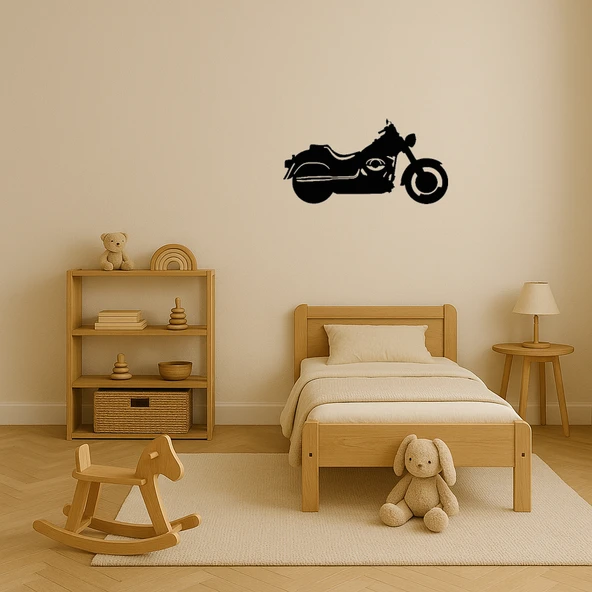 Dinamik Tarzda MDF Motosiklet Duvar Süsü - Resim 3