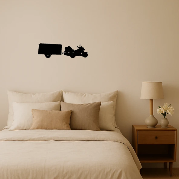 Retro Motorcu MDF Dekoratif Tablo ürün görseli