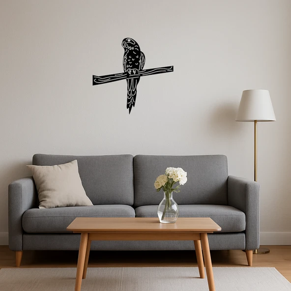 Papağanlı Dal Dekoratif Tablo - Resim 4