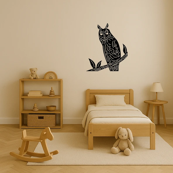 Minimalist Baykuş Temalı Duvar Dekoru - Resim 3