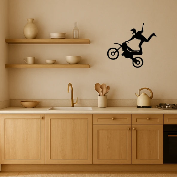 Vintage Tarzda MDF Motosiklet Duvar Tablosu - Resim 2