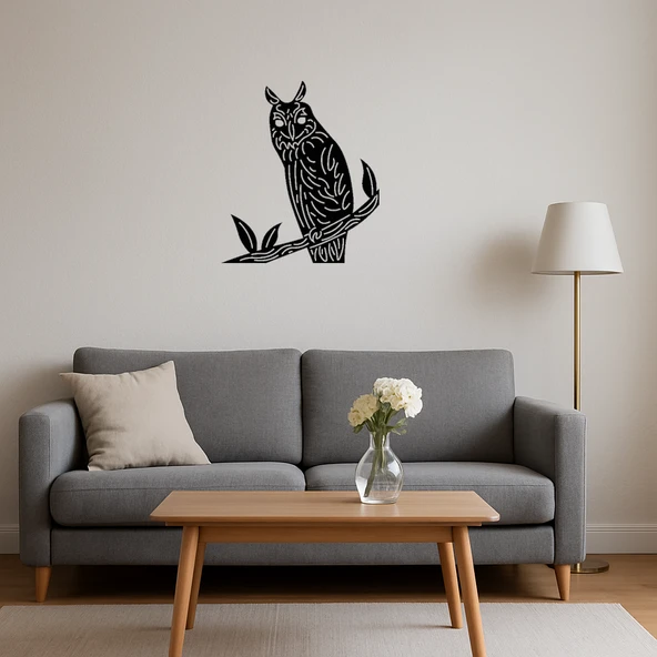 Minimalist Baykuş Temalı Duvar Dekoru - Resim 4