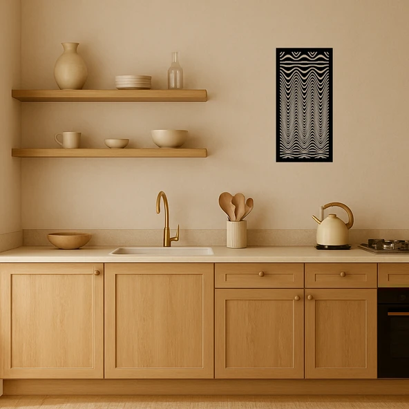 Geometrik Çiçek Desenli MDF Duvar Dekorasyonu - Resim 2