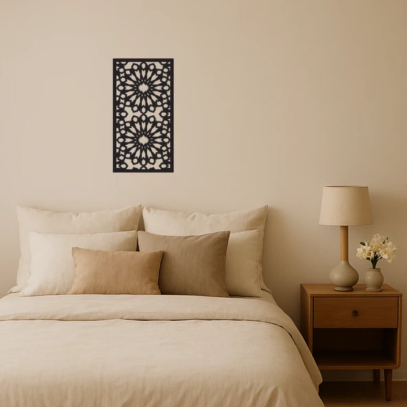 Modern Ahşap Çiçek Motifli Dekoratif Tablo ürün görseli