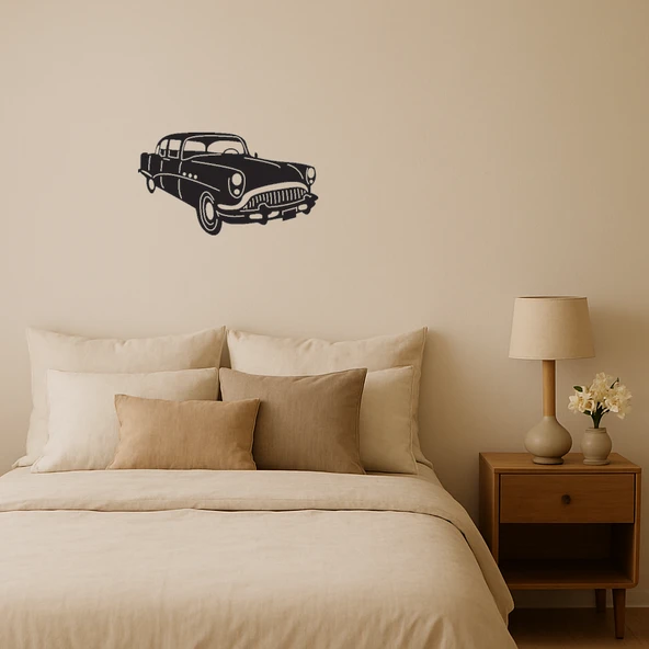 Klasik Araba Temalı MDF Dekoratif Tablo ürün görseli