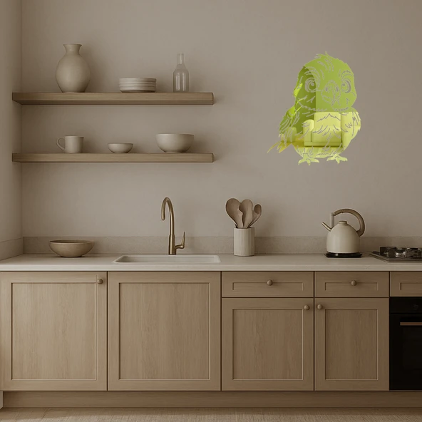 Sevimli Aşk Kuşları  Dekoratif Duvar Altın Aynalı Tablosu - Resim 3