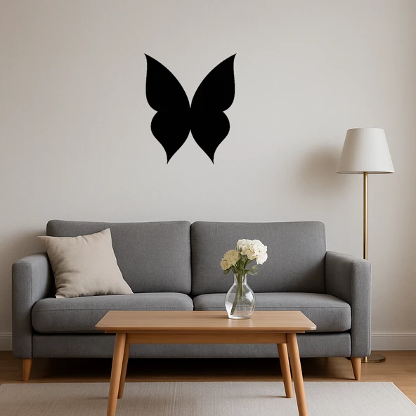 Zarif Kelebek ve Çiçek Motifli MDF Tablo - Resim 4