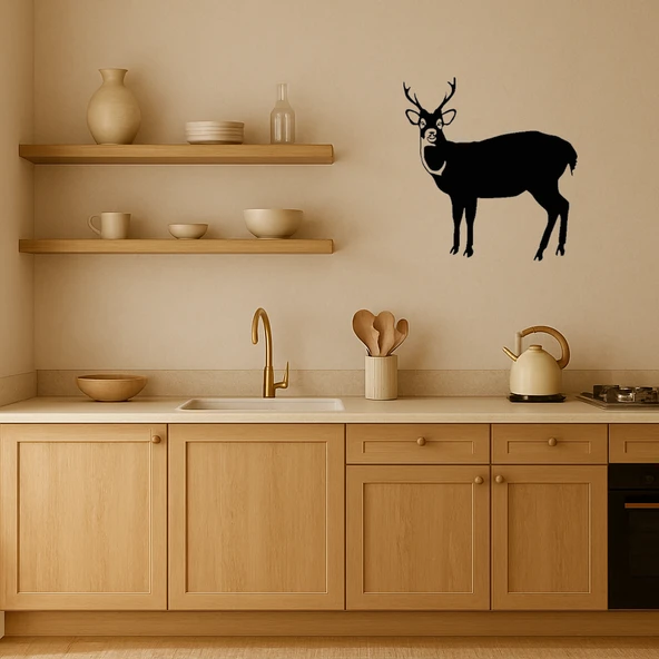 Geyik ve Doğa Siluetli Tablo - Resim 2