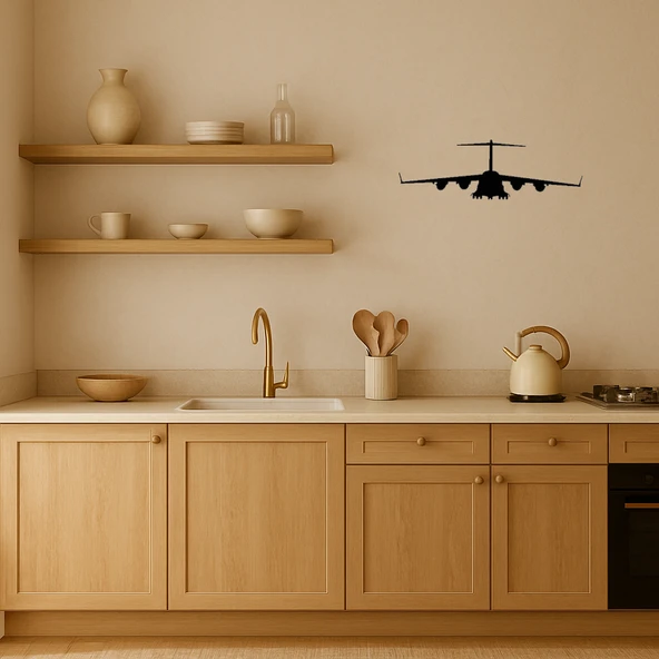 Geometrik Uçak Dekoratif Tablo - Resim 3