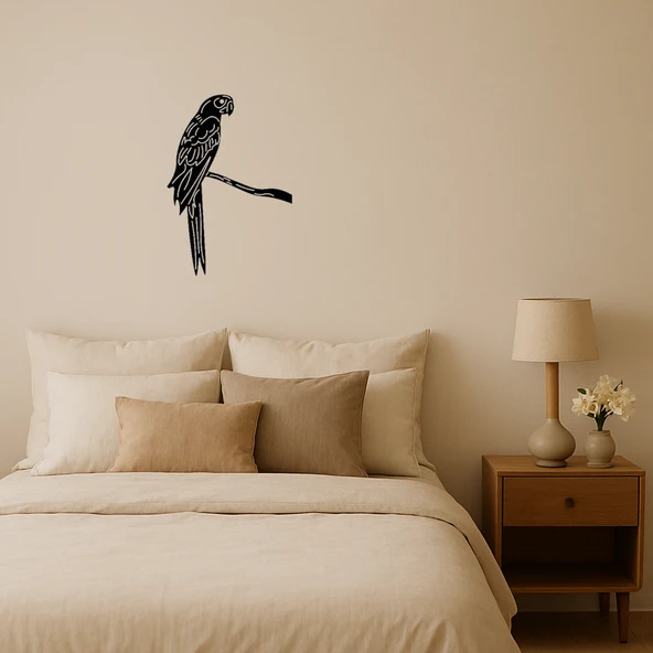 Çift Macaw Papağan MDF Dekoratif Tablo ürün görseli