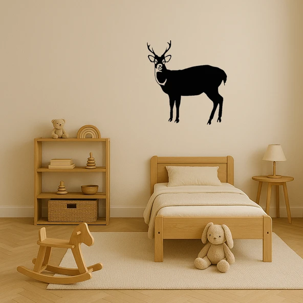 Geyik ve Doğa Siluetli Tablo - Resim 3