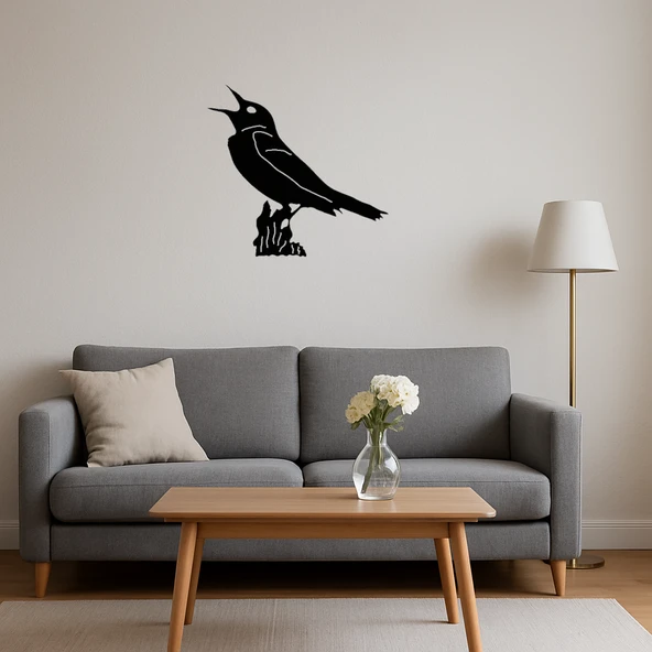 Doğal Dokunuş: Daldaki Kuş MDF Tablo - Resim 4